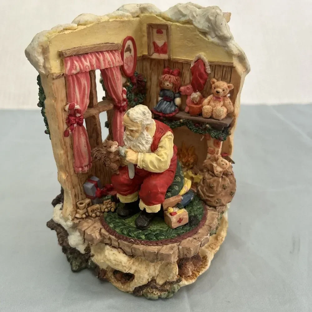 Vintage Santa Musical Figurine, Jolly Old St. Nicholas Christmas Decor